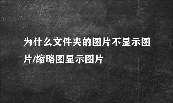 为什么文件夹的图片不显示图片/缩略图显示图片