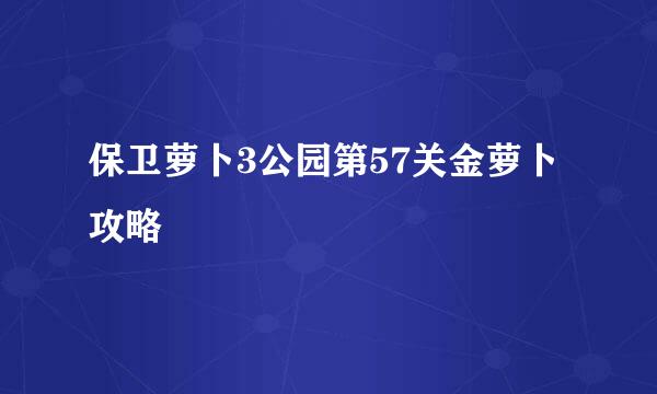 保卫萝卜3公园第57关金萝卜攻略