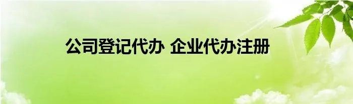 公司登记代办 企业代办注册