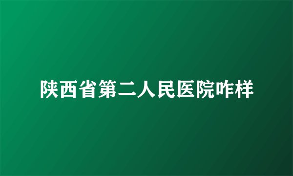 陕西省第二人民医院咋样