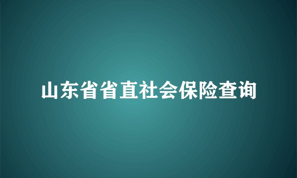 山东省省直社会保险查询
