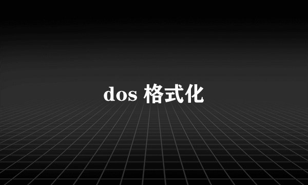 dos 格式化