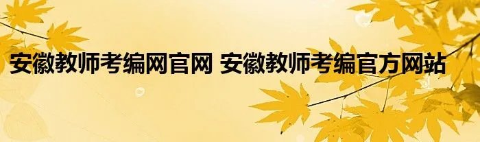 安徽教师考编网官网 安徽教师考编官方网站