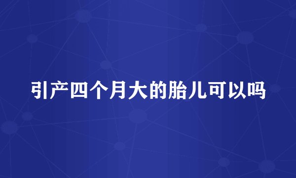 引产四个月大的胎儿可以吗