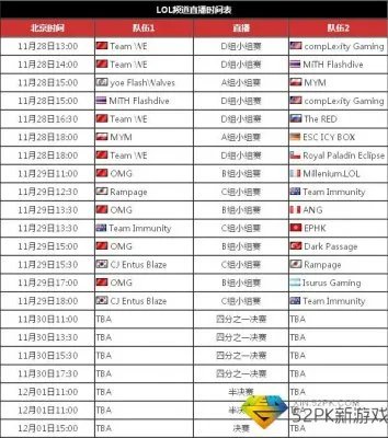 WCG2013世界总决赛LOL直播表、比赛时间