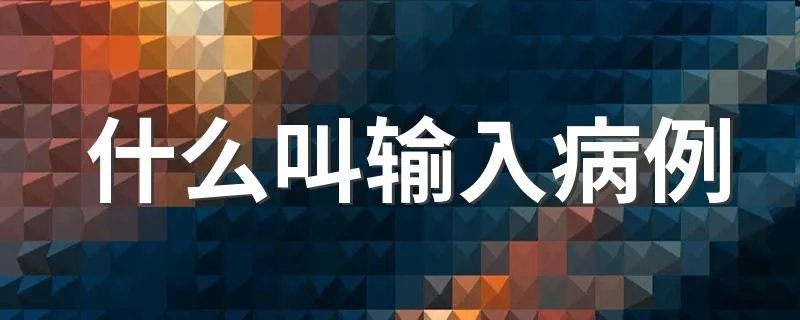 什么叫输入病例 输入病例名称由来