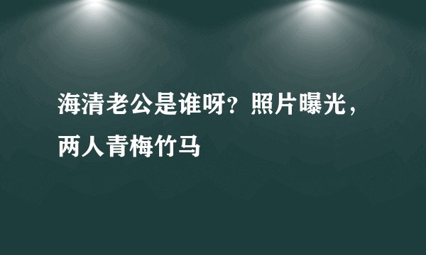 海清老公是谁呀?照片曝光,两人青梅竹马