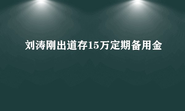 刘涛刚出道存15万定期备用金