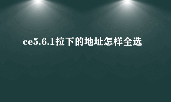 ce5.6.1拉下的地址怎样全选