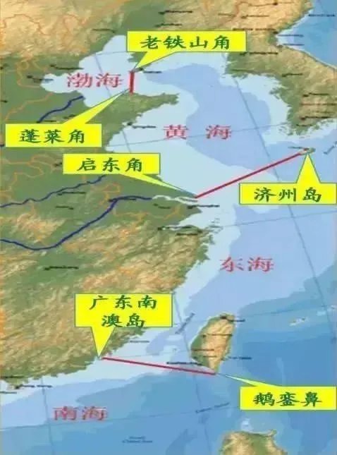 中国海域划分图？
