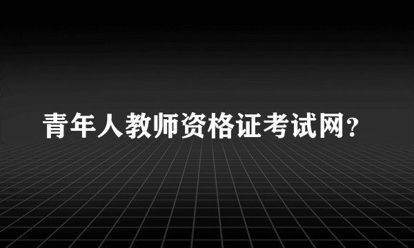 青年人教师资格证考试网？