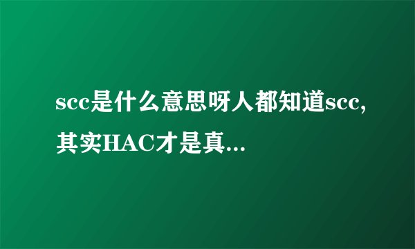scc是什么意思呀人都知道scc,其实HAC才是真高富帅，看看中国哪十大人物入围了这百亿的HAC？郭美美到底是什么样的人