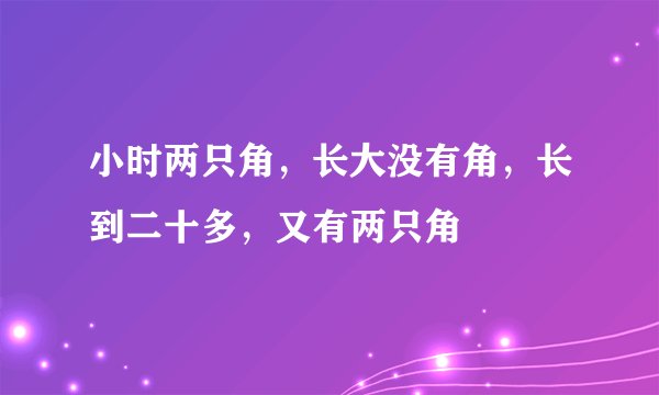 小时两只角,长大没有角,长到二十多,又有两只角