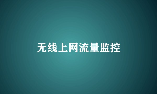 无线上网流量监控