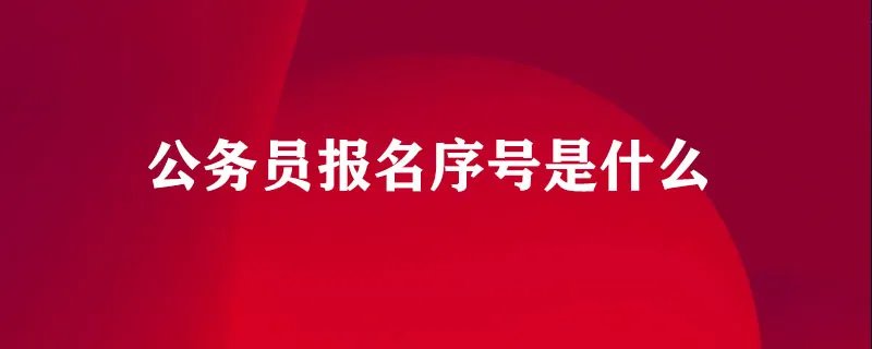 公务员报名序号是什么