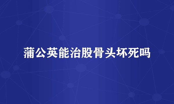 蒲公英能治股骨头坏死吗