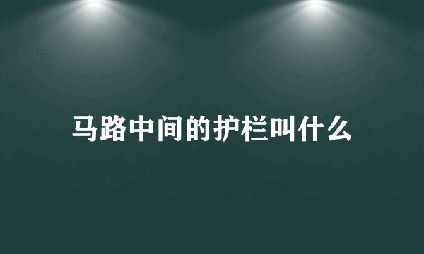 马路中间的护栏叫什么