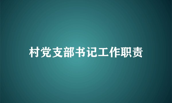 村党支部书记工作职责