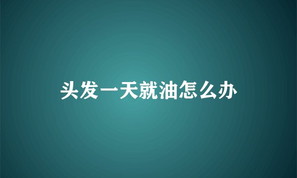 头发一天就油怎么办