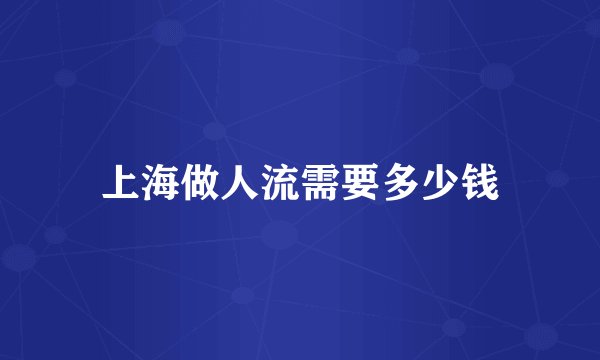 上海做人流需要多少钱