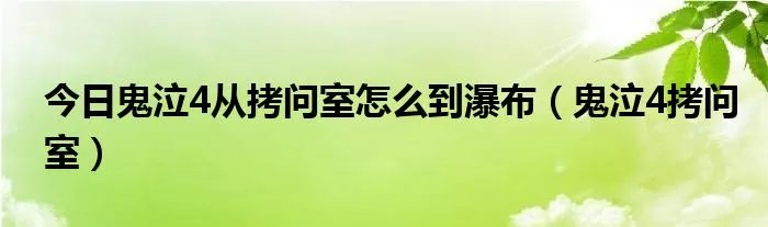 今日鬼泣4从拷问室怎么到瀑布（鬼泣4拷问室）