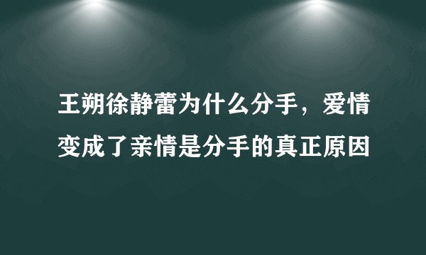 王朔徐静蕾为什么分手，爱情变成了亲情是分手的真正原因