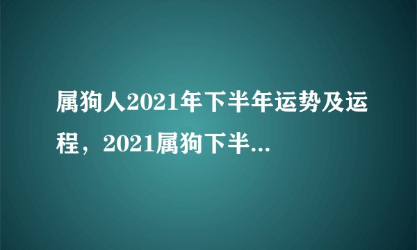 属狗人2021年下半年运势及运程，2021属狗下半年运势？