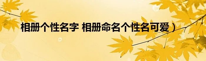 相册个性名字 相册命名个性名可爱）