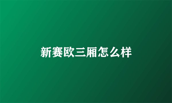 新赛欧三厢怎么样