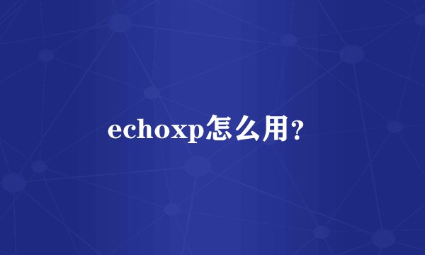 echoxp怎么用？