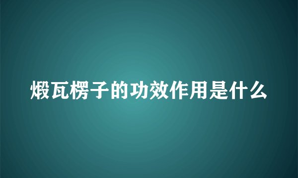 煅瓦楞子的功效作用是什么