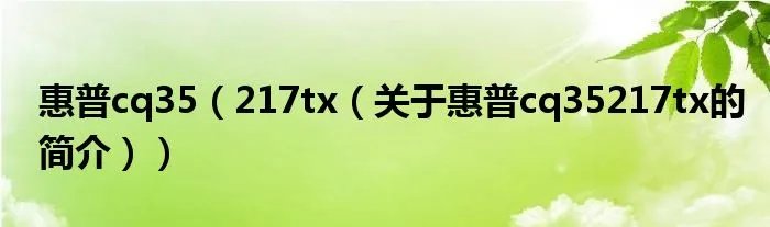 惠普cq35（217tx（关于惠普cq35217tx的简介））