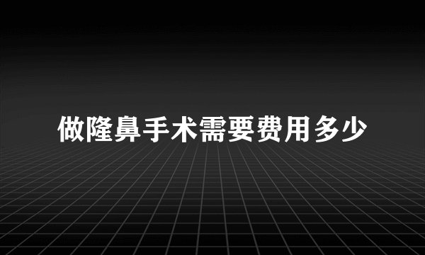 做隆鼻手术需要费用多少
