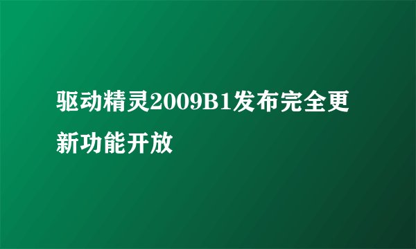 驱动精灵2009B1发布完全更新功能开放