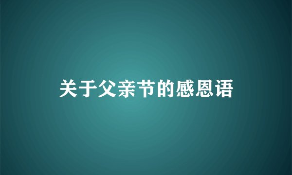 关于父亲节的感恩语