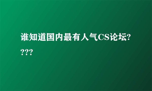 谁知道国内最有人气CS论坛????