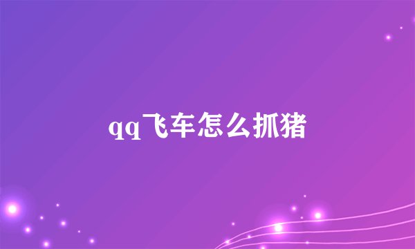 qq飞车怎么抓猪