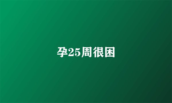 孕25周很困