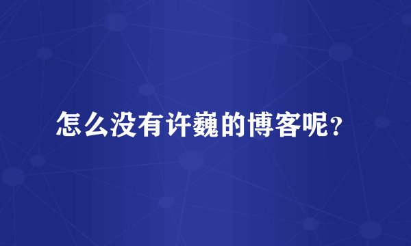 怎么没有许巍的博客呢？
