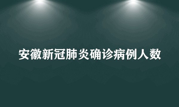 安徽新冠肺炎确诊病例人数