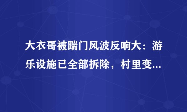 大衣哥被踹门风波反响大：游乐设施已全部拆除，村里变得冷清，你怎么看？