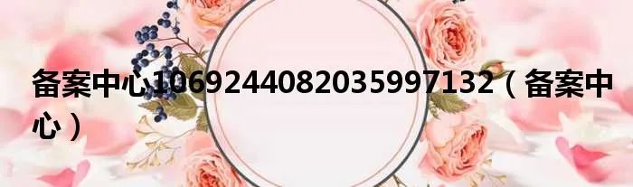 备案中心1069244082035997132（备案中心）