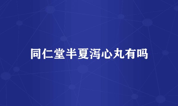 同仁堂半夏泻心丸有吗