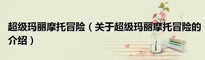 超级玛丽摩托冒险（关于超级玛丽摩托冒险的介绍）