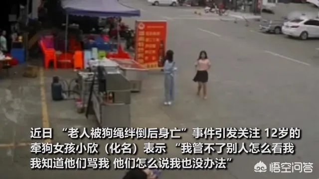 牵狗少女回应“逃跑”:不知道是狗绳绊倒了老人,她的话可信吗?