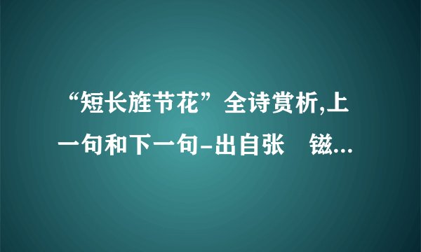 “短长旌节花”全诗赏析,上一句和下一句-出自张鎡《菩萨蛮·遣兴》