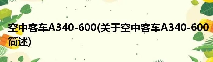 空中客车A340-600(关于空中客车A340-600简述)