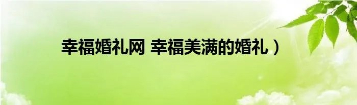 幸福婚礼网 幸福美满的婚礼）