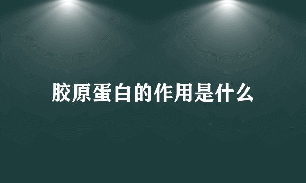胶原蛋白的作用是什么