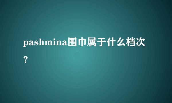 pashmina围巾属于什么档次?